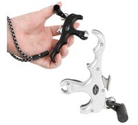 Détente pour arc à poulies PYMUST à 4 doigts, mâchoires en acier inoxydable, gâchette à cale, poignée réglable pour la main gauche ou droite, pour le tir à la flèche, aux fléchettes de pêche ou au tir