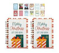 Détenteur de carte cadeau de Noël, Détenteur de carte cadeaux de Noël bricolage, Livre de en spirale 5x7 pages, Livre de survie du collège, École secondaire (2PCS)