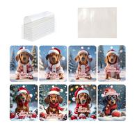 Détenteurs d'argent de Noël,détenteurs d'argent de Noël pour espèces - 8 pièces porte-monnaie de dessin animé de chien - Ornements de vacances amusants avec enveloppes, pendentifs de noël en espèces p