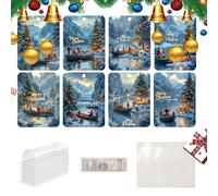 Détenteurs d'argent pour cartes de Noël,détenteurs d'argent de Noël pour espèces - Arbre de Noël 8 pièces pinces à billets décor drôle,Cartes d'argent de Noël exquises, distributeur d'argent du Père N