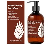 Détergent corporel au sébum et au miel pour femmes, nettoyant feuchtigkeitsspendender naturel avec du suif et du miel biologiques, gel douche doux pour les peaux sèches et sensibles. (1pcs)