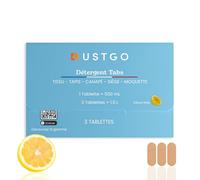 Détergent DUSTGO - Boîte de 15 Pastilles Citron | Détergent Multi-Surfaces pour Tapis, Canapé, Moquette, Voiture | Nettoyant Textile Parfum Citron | Sachet Écologique