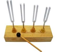 Déterminer la vitesse du son et vérifier la conduction des ondes sonores for démontrer l'occurrence et l'interférence sonore. Jeu de diapasons avec résonance en bois.