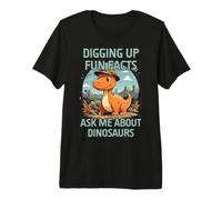 Déterrer des Faits Amusants Posez-Moi des Questions sur Les Dinosaures Science Mom T-Shirt Haut de Gamme