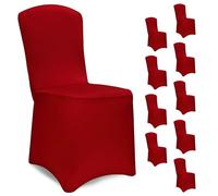 Detex® 10x Housse de Chaise Bordeaux-Rouge Opaque et Extensible Protection Chaise Couverture de Chaise Salle à Manger
