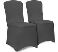 Detex 2X Housses de Chaise élastiques Anthracite Noël Mariages évènements fêtes Forme Universelle Couverture Chaise Couvre-chaises