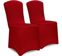 Detex 2X Housses de Chaise élastiques Bordeaux Noël Mariages évènements fêtes Forme Universelle Couverture Chaise Couvre-chaises