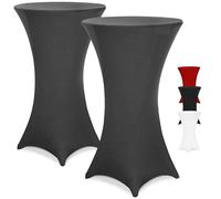 Detex® 2X Housses de Table de Bar bistrot Ronde Anthracite Ø60-65 cm Nappe Mange Debout Protection Table Cocktail