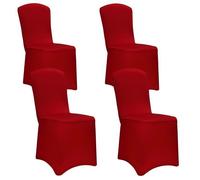 DETEX® 4x Housse de chaise rouge bordeaux tissu stretch opaque infroissable amovible mariage fête réception