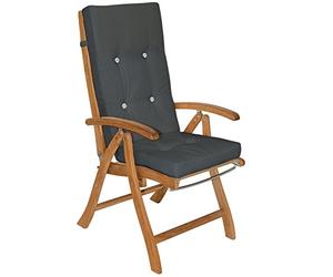Detex 6X Coussins de Chaise Anthracite 100% Polyester pour Chaise à Dossier Haut Salon de Jardin extérieur siège Confortable
