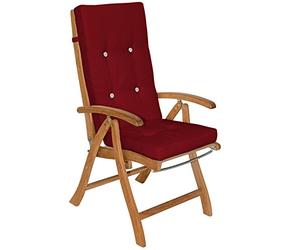 Detex 6X Coussins de Chaise Rouge 100% Polyester pour Chaise à Dossier Haut Salon de Jardin extérieur siège Confortable