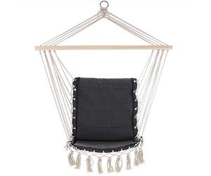 Detex Chaise Suspendue avec Rembourrage Charge 150 kg Siège Suspendu Fauteuil Suspendu hamac intérieur Jardin Gris