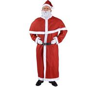 DETEX® Costume de Père Noël 5 pièces Saint-Nicolas unisexe adulte cosplay déguisement Santa Claus taille unique M - XXXL