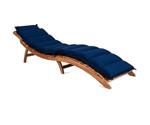 Detex Coussin pour Chaise Longue Bleue rembourré 7 cm d'épaisseur Oreiller Inclus avec Sangles Coussin pour Bain de Soleil