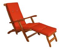 Detex Coussin pour Chaise Longue Orange pour siège inclinable Coussin pour Bain de Soleil Relaxation intérieur extérieur Hydrofuge