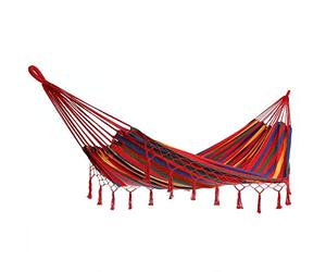Detex Hamac à Franges Charge maximale 300 kg Respirant résistant aux intempéries Jardin Intérieur Rouge