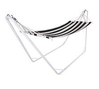 DETEX® Hamac en Tissu avec Support 274x82cm Noir hamac Suspendu sur Pied Pliable capacité de 150kg Exterieur Jardin