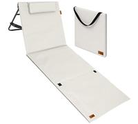 Detex® Tapis de Plage Beige 158x56cm transat rembourré avec Dossier Pliable natte de Plage transportable extérieur