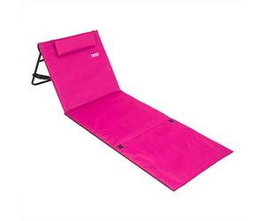 Detex® Tapis de Plage Rose 158x56cm transat rembourré avec Dossier Pliable natte de Plage transportable extérieur