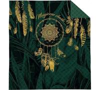 Detexpol Couvre-lit décoratif 170x210 attrape-rêves vert or foncé K_56 112 Couvre-lit