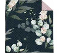 Detexpol Couvre-lit décoratif 170x210 rose poudré fleurs noires K 108 Holland 14