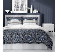 Detexpol Draps de satin 140x200 3825 B Ornements bleu noir blanc oreintal Home Satin 4