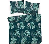 Detexpol Draps de satin 180x200 4528 B turquoise feuilles monstres marins Home Satin 131