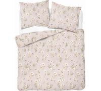 Detexpol Draps de satin 220x200 Beige chaud avec fleurs sauvages - motif romantique, 100% coton - 5476 A - Home Satin 71