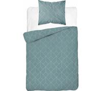 Detexpol Draps en satin 140x200 menthe géométrique avec une taie d'oreiller 4925 A Home Satin 81