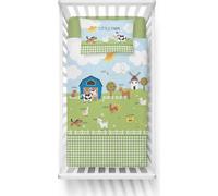 Detexpol Linge de lit en coton 100x135 4991 B Ferme vert bleu Mayamoo 22