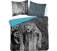 Detexpol Literie en coton 220x200 3822 A Guépard léopard gris turquoise jeune Holland Natura 2