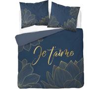Detexpol Literie en coton 220x200 Je t`aime bleu marine et or 4720 A Holland 35