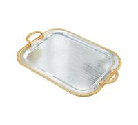 Detive Plateau de service multifonction en fer avec support pour tasse à thé et maquillage pour salle de bain Vani et dressing