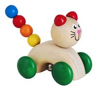 DETOA Hochet chat junior - 13 x 7 cm - Bois naturel