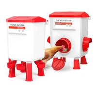 DETODDA Mangeoire Poules Anti Nuisible Poule, 12kg Mangeoire et Abreuvoir 11L pour Poulet, Sans Déchets et Abreuvoirs à Volaille, Jusqu'à 20 poussins et 12 poulets Adultes