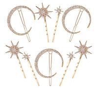 D'étoile de Lune Pinces À Cheveux Barrettes Forme Épingle à Cheveux étoile Strass Accessoires pour Femmes Fille Coiffure Décoration 9 Pièces
