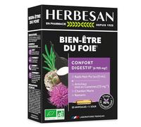HERBESAN - QUATUOR BIEN-ÊTRE DU FOIE - Radis Noir, Artichaut, Chardon Marie, Romarin - Laboratoire français - 20 ampoules de 10 ml