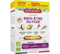 Détox foie bio, Digestion- Radis noir, Chardon Marie-Format promo-Ampoules | Cure 30 ampoules de 10ml soit +10 offertes- Digestion difficile, drainage hépatique-Fabrication française- Vegan - Superdiet