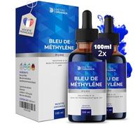 Detox Organica Bleu de Methylene Pur 100ml [ x2 Flacon Pipette - Qualité Pharmaceutique ] Solution aqueuse 1% Premium, 100% USP - Fabriqué, Testé et certifié laboratoire Allemagne