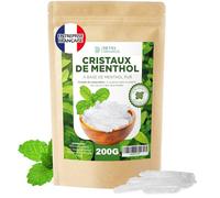 DETOX ORGANICA Cristaux de Menthe - 200g de Menthe 100% Naturelle | Sauna et Inhalation Rhume - Grands Cristaux de Qualité Supérieure - Produit pour Inhalation au Parfum Intense