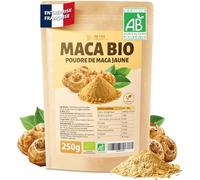 DETOX ORGANICA Maca Bio - 250g Poudre de Maca Jaune Bio - 100% Nature et Vegan - Racine du Pérou riche en Vitamines et Minéraux - Fertilité et Boost d'Energie - Qualité Premium