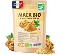 DETOX ORGANICA Maca Bio - 500g Poudre de Maca Jaune Bio - 100% Nature et Vegan - Racine du Pérou riche en Vitamines et Minéraux - Fertilité et Boost d'Energie - Qualité Premium (500g)