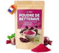 DETOX ORGANICA Poudre de Betterave 250g - Poudre Rouge 100% naturelle - Utilisable Chaud ou Froid dans Smothies, Jus, Pâtisseries, Plats - Colorant Alimentaire Naturel, Vegan, Sans additifs