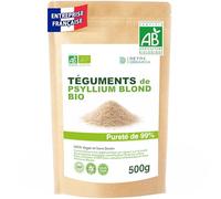 DETOX ORGANICA - Psyllium Blond Bio 500g - Téguments de Psyllium 99% Purs - Riche en Fibres - Transit Intestinal & Digestion - Anti Ballonements Naturel et Vegan, Qualité Premium Contrôlée