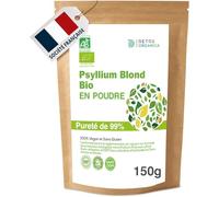 DETOX ORGANICA - Psyllium Blond Bio en Poudre 150g - Poudre de Psyllium 99% Purs - Riche en Fibres - Transit Intestinal & Digestion - Anti Ballonements Naturel et Vegan, Qualité Premium Contrôlée