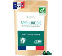 DETOX ORGANICA Spiruline Bio - 500mg par jour - Sachet 150 Comprimés Spiruline Bio - Complément Alimentaire Riche en Protéines, Antioxydants, Fer et Phycocyanine - Agriculture Biologique Controlée