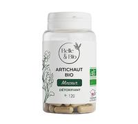 DETOXIFIANT & CURE MINCEUR - Artichaut Bio certifié Ecocert - Pilulier de 120 gélules - Cure 1 mois - Complément Alimentaire BELLE&BIO - Fabriqué en France