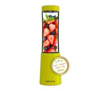 DETOXIMIX - Mini Blender Compact 150W 280ml - Smoothie Milk-shake Jus Fruits ou Légumes - 2 Bouteilles Gourdes avec Couvercle de Voyage + Livret de Recettes Inclus - Plastique sans BPA 4 Lames - Vert