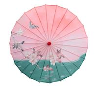 DETPWVWB Parapluie chinois en papier huilé, parasol oriental fait à la main, manche en bois, imprimé floral, parapluie de danse classique for fête de mariage(Style F)