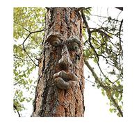 Detrade Vieil Homme Tree Hugger,Jardin Peeker Yard Art,Yard Art Sculpture Décorations Extérieur Sculpture Arbre Visage Jardin Arrière-Cour Décoration, Drôle de Résine Arbre Visage Birdfeeder (A)
